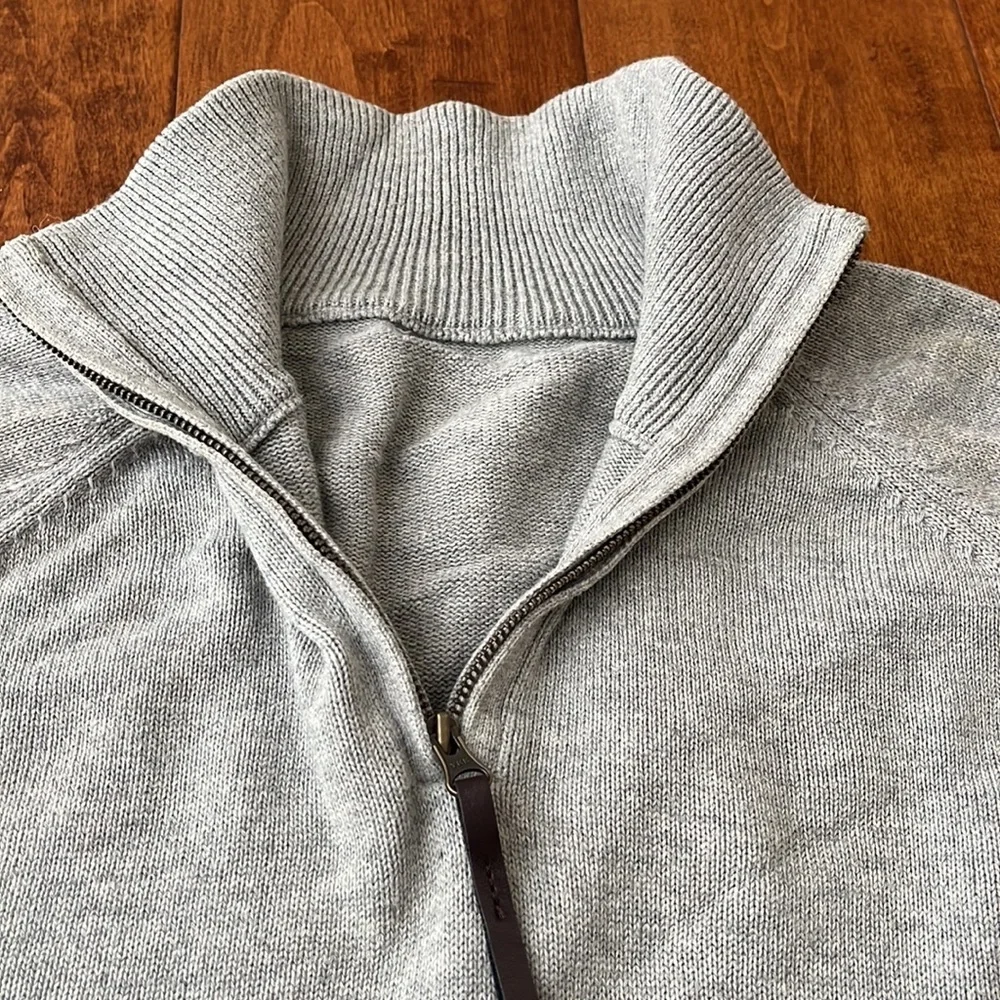 Re Imagined by J Crew Silver Sweater Pullover 1/4 Zip Cotton
